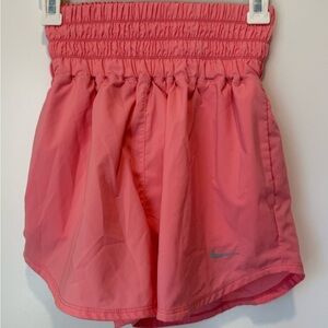 Nike Women's Coral Smocked-Waist Athletic Shorts